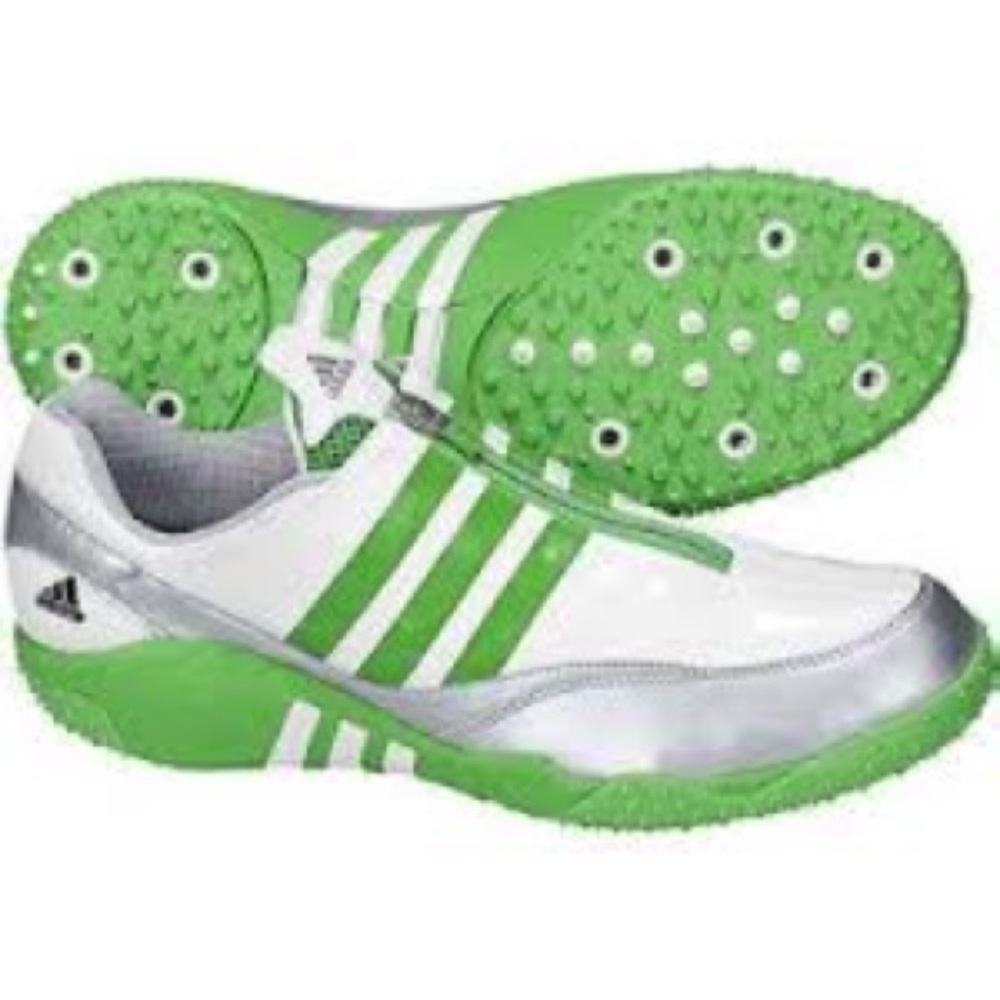 Adidas Adizero green and white High Jump Spikes